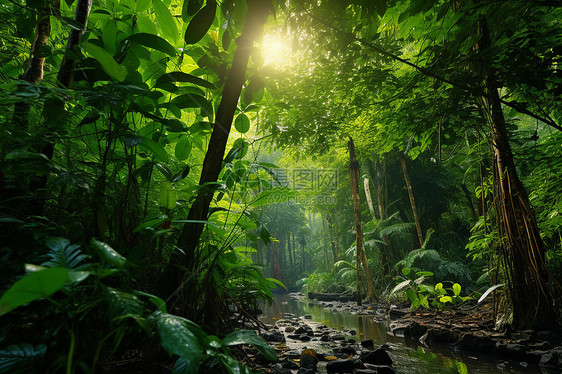 亚洲热带雨林的神秘景色图片