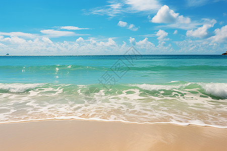 海浪拍打沙滩背景图片