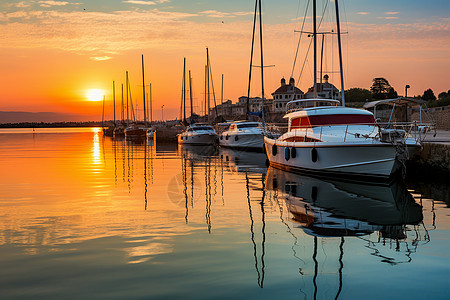 日落时分的码头背景图片