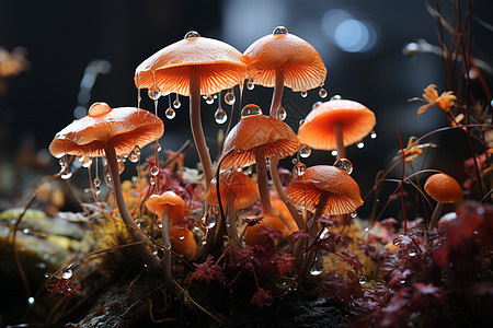 滴水的蘑菇图片