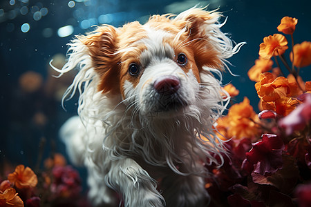 潜水的狗潜水的小狗背景
