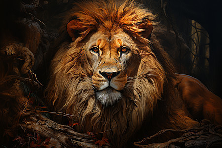山洞里的狮子图片