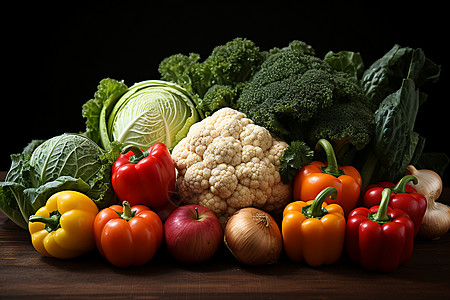 新鲜的食物蔬菜背景图片