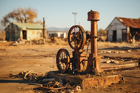农场古老的水泵高清图片