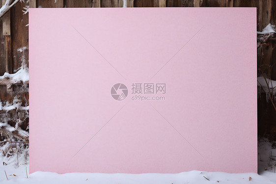 雪地中的粉色壁纸图片