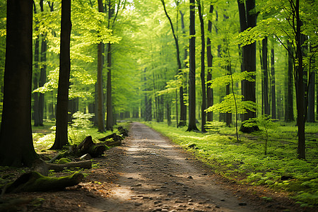 森林中的路径背景图片