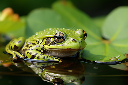 水面上的青蛙背景图片