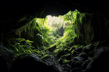 森林中的洞穴图片