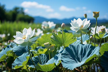 莲花悠然绽放图片