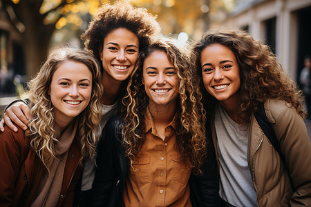 一群年轻女性背景图片