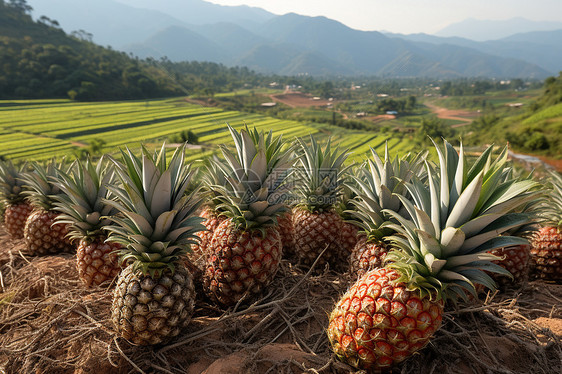 乡村农业种植的菠萝果园图片