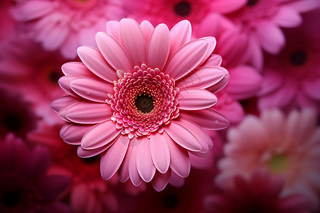 粉红浪漫的鲜花花海背景图片