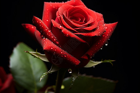 娇艳欲滴的红色玫瑰背景图片
