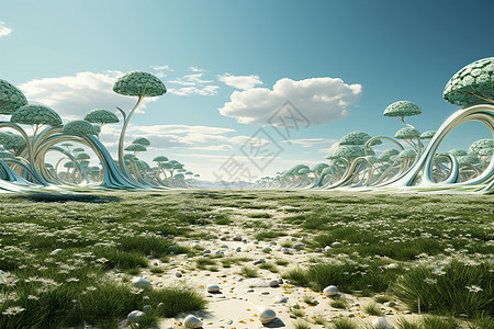 未来绿色沙漠图片