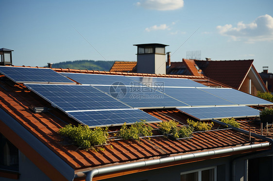 屋顶上的太阳能图片