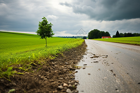 农田雨水背景图片