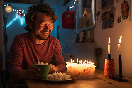 独自过生日的男人图片