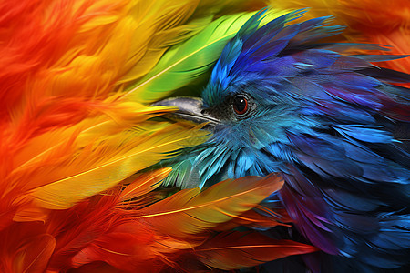 彩色羽毛的奇异鸟图片