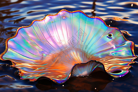海中浮动的贝壳图片