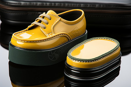 黄色皮鞋图片
