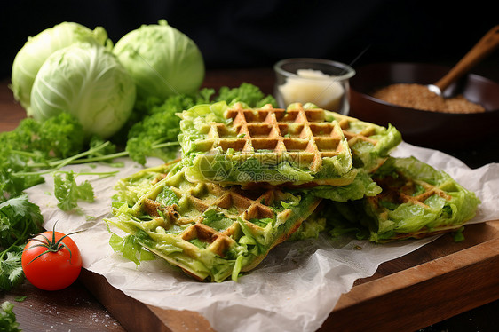 美味的蔬菜华夫饼图片