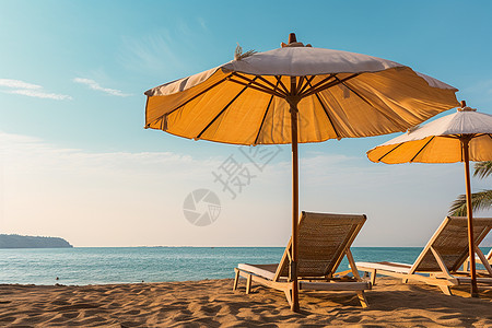 海边悠闲夏日背景图片