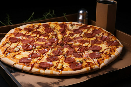 一张香肠披萨图片