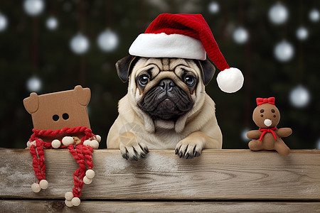 圣诞装扮的宠物狗狗图片