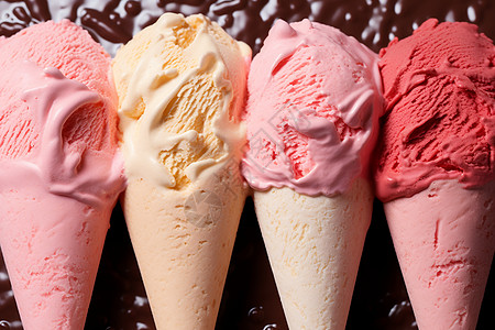 清爽口感的冰淇淋冷饮背景图片