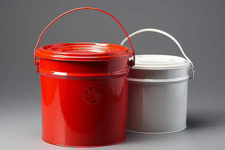 红色桶和白色桶的结合图片