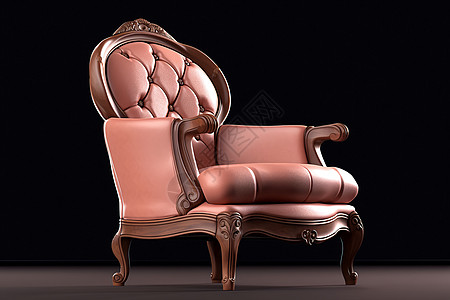 棕色木经典复古的皮质扶手椅设计图片