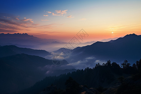 日出山谷云海的美丽景观图片