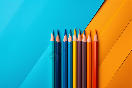 五彩斑斓的彩色铅笔背景图片