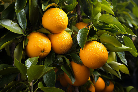 橙子树上的橙子背景图片