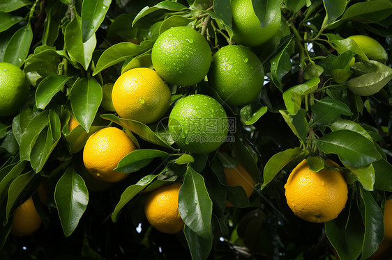 挂果的橙子树图片