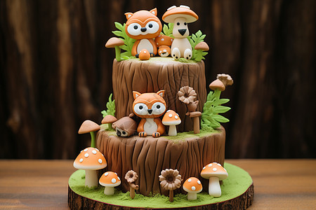 森林精灵蛋糕背景图片