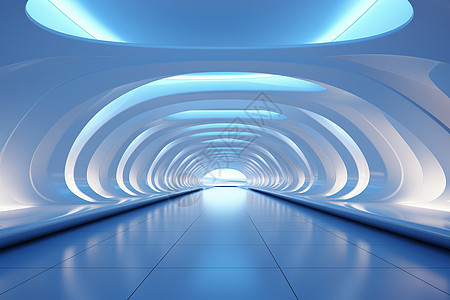 未来主义的隧道建筑背景图片