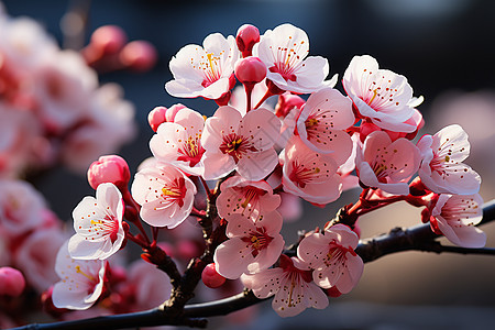 桃花树枝背景图片