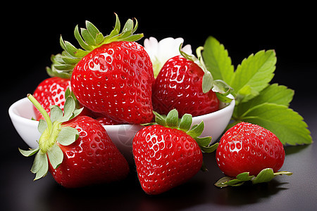 盘子里的草莓背景图片