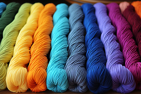 彩虹色的毛线团图片