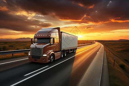 高速公路上的卡车背景图片