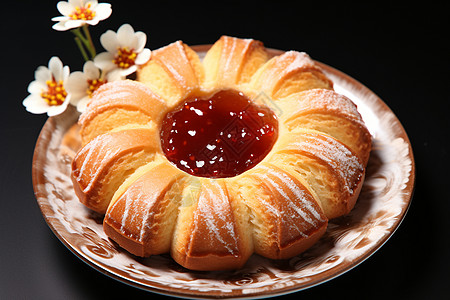 草莓果酱柠檬蛋糕图片