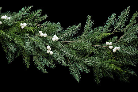 松枝上的圣诞装饰物背景图片
