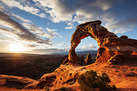 沙漠中的岩石景观图片