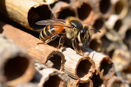 蜜蜂与木块图片
