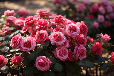 阳光下盛放的玫瑰花图片