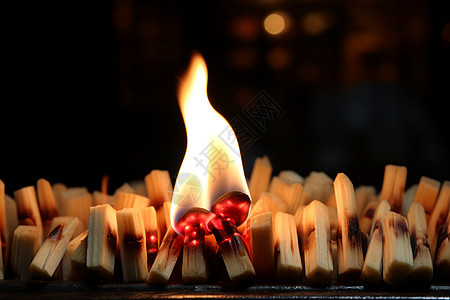木材燃烧的火焰背景图片
