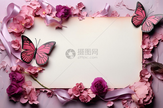 卡片上面浪漫的玫瑰花朵图片