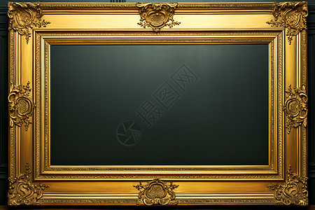 黄金装饰的黑色框架图片