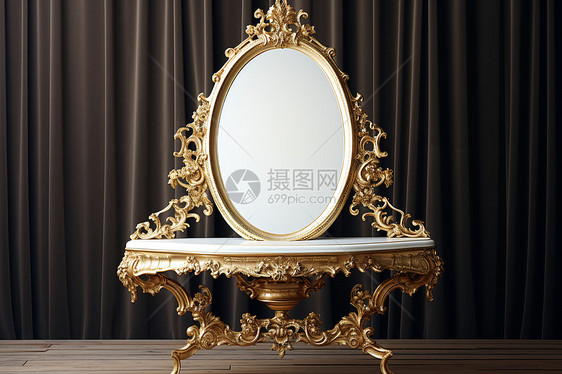 古典的金色镜子图片